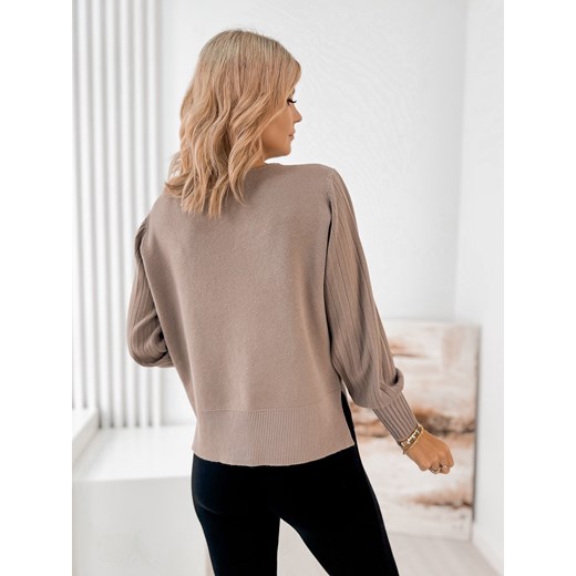 sweter feyre ciemnobeżowy one size ONE SIZE UBRA