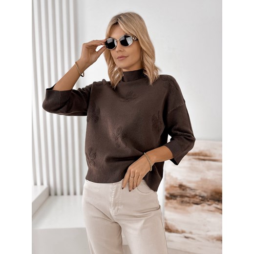 sweter selden brązowy one size ze sklepu UBRA w kategorii Swetry damskie - zdjęcie 186609962