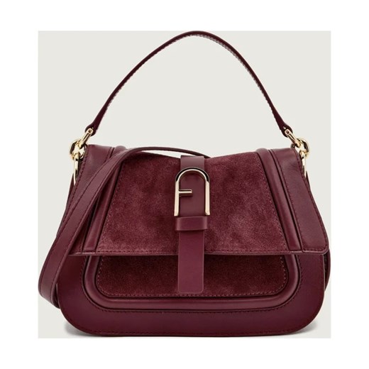 Furla Skórzana torebka na ramię FURLA FLOW MINI | zamsz ze sklepu Gomez Fashion Store w kategorii Torebki damskie - zdjęcie 186610402