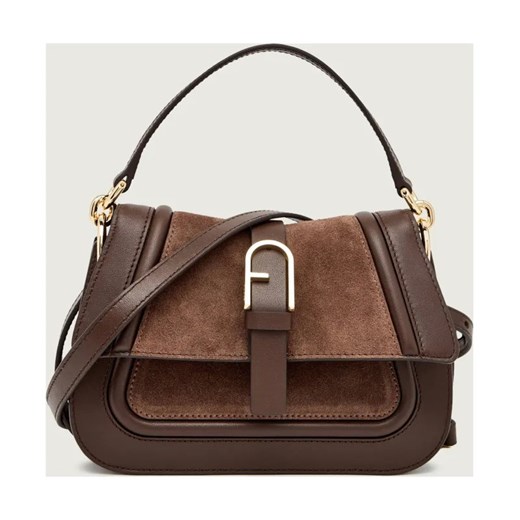 Furla Skórzana torebka na ramię FURLA FLOW MINI | zamsz - id: FU255W000030946 - marki Furla - 186610411 Furla Skórzana torebka na ramię FURLA FLOW MINI | zamsz ze sklepu Gomez Fashion Store w kategorii Torebki damskie - zdjęcie 186610411