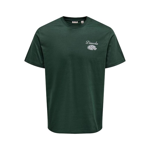 ONLY &amp; SONS Koszulka &quot;Fred&quot; w kolorze ciemnozielonym ze sklepu Limango Polska w kategorii T-shirty męskie - zdjęcie 186611641