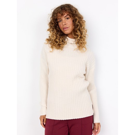 soyaconcept® Damski sweter z dzianiny - Kanita Kobiety écru jednolity ze sklepu vangraaf w kategorii Swetry damskie - zdjęcie 186612171