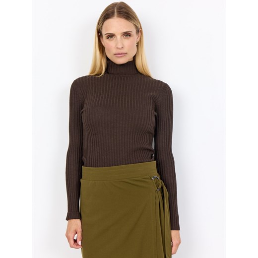 soyaconcept® Damski sweter z dzianiny - Dollie Kobiety wiskoza mocca jednolity ze sklepu vangraaf w kategorii Swetry damskie - zdjęcie 186612172