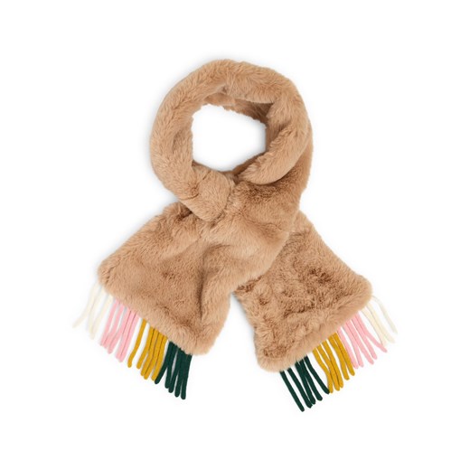 Marie Lund Damski szalik ze sztucznego futra Kobiety beżowy jednolity ze sklepu vangraaf w kategorii Szaliki i chusty damskie - zdjęcie 186612180