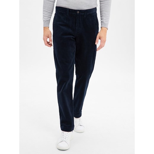 Polo Ralph Lauren Męskie spodnie sztruksowe - Bedford Mężczyźni Bawełna granatowy jednolity ze sklepu vangraaf w kategorii Spodnie męskie - zdjęcie 186612183