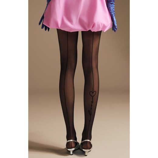 Conte rajstopy z imitacją szwu i napisem Love 20 DEN, Kolor czarny, Rozmiar 2, Conte ze sklepu Primodo w kategorii Rajstopy - zdjęcie 186612301