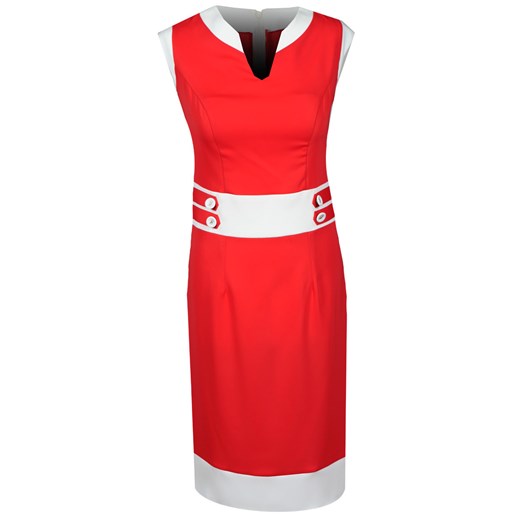 Sukienka FSU269 CZERWONY EKRI ze sklepu fokus.pl w kategorii Sukienki - zdjęcie 186612791