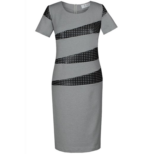 Sukienka FSU866 SZARY JASNY + CZARNY ze sklepu fokus.pl w kategorii Sukienki - zdjęcie 186612820