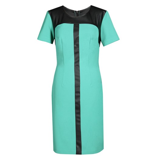 Sukienka FSU646 TURKUSOWY CIEMNY + CZARNY ze sklepu fokus.pl w kategorii Sukienki - zdjęcie 186612923