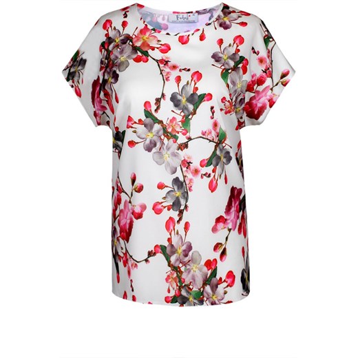 Bluzka FBZ873 EKRI kwiaty ze sklepu fokus.pl w kategorii Bluzki damskie - zdjęcie 186613203