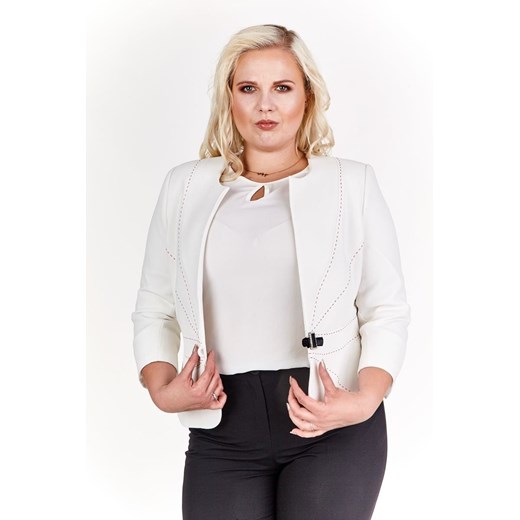 Żakiet FZA912 EKRI + CZERWONY ze sklepu fokus.pl w kategorii Marynarki damskie - zdjęcie 186613310