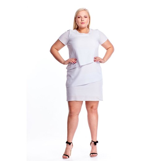 Sukienka FSU1115 SZARY JASNY gładki ze sklepu fokus.pl w kategorii Sukienki - zdjęcie 186613420