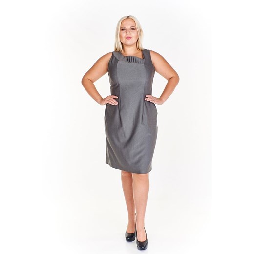 Sukienka FSU915 SZARY kropeczki ze sklepu fokus.pl w kategorii Sukienki - zdjęcie 186613512