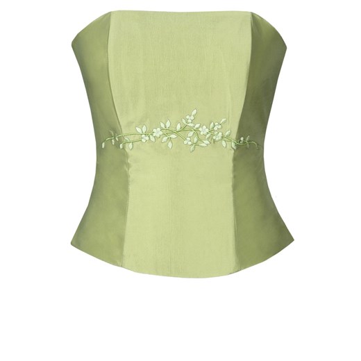 Gorset FGR042 ZIELONY tafta ze sklepu fokus.pl w kategorii Bluzki damskie - zdjęcie 186614044