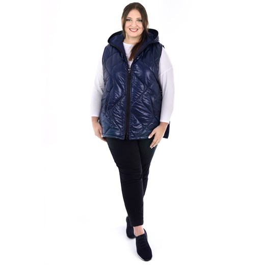 Kurtka FKU1090 GRANATOWY ze sklepu fokus.pl w kategorii Kamizelki damskie - zdjęcie 186614054