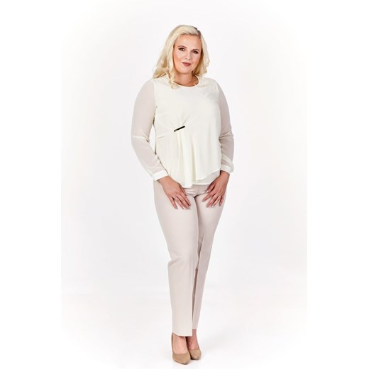 Bluzka FBZ426 EKRI CIEMNE ze sklepu fokus.pl w kategorii Bluzki damskie - zdjęcie 186614193