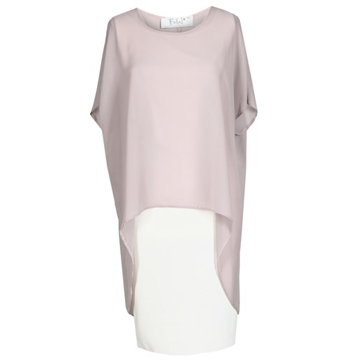 Sukienka FSU620  EKRI + RÓŻOWY JASNY ze sklepu fokus.pl w kategorii Sukienki - zdjęcie 186614202