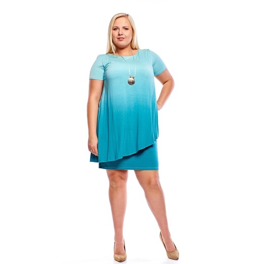 Sukienka FSU1001 TURKUSOWY ombre ze sklepu fokus.pl w kategorii Sukienki - zdjęcie 186614542