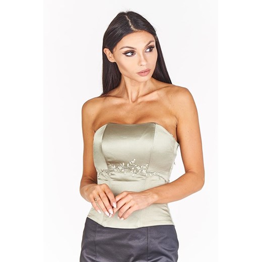 Gorset FGR042 ZIELONY ZGNIŁY JASNY ze sklepu fokus.pl w kategorii Bluzki damskie - zdjęcie 186614601