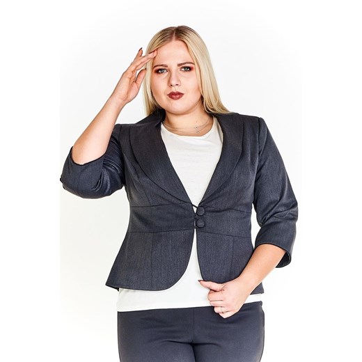 Żakiet FZA916  SZARY CIEMNY ze sklepu fokus.pl w kategorii Marynarki damskie - zdjęcie 186614634