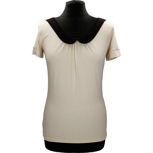 Bluzka FBZ396 BEŻOWY CZARNY ze sklepu fokus.pl w kategorii Bluzki damskie - zdjęcie 186615492