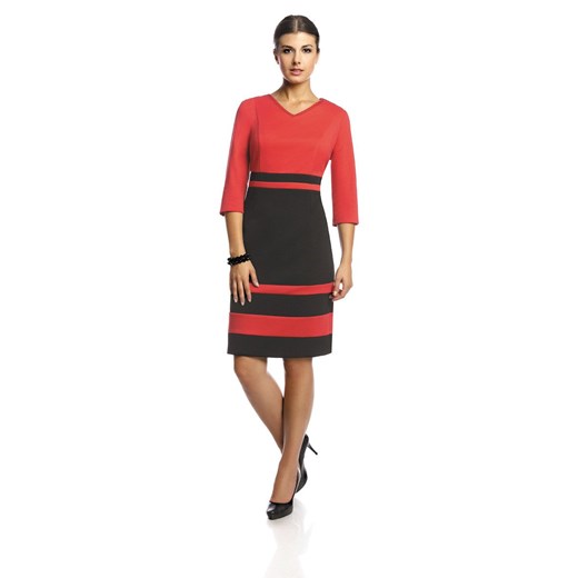 Sukienka FSU299 CZARNY MALINOWY ze sklepu fokus.pl w kategorii Sukienki - zdjęcie 186615820