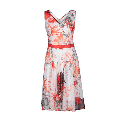 Sukienka FSU626 EKRI+CZERWONY-CEGLASTY ze sklepu fokus.pl w kategorii Sukienki - zdjęcie 186616242