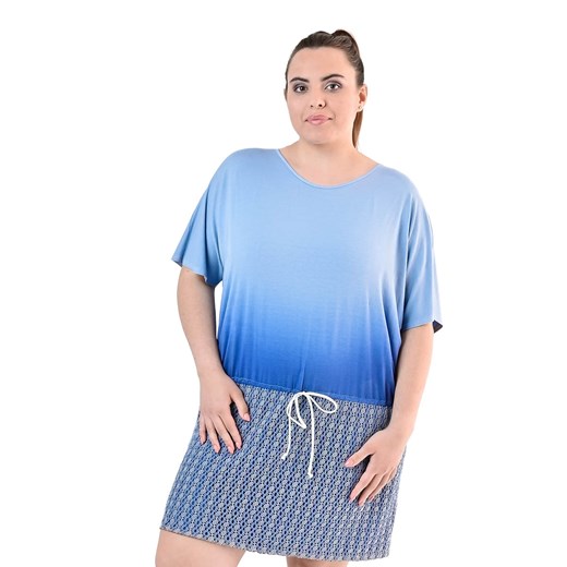 Tunika FTU1081 NIEBIESKI ombre ze sklepu fokus.pl w kategorii Bluzki damskie - zdjęcie 186616274