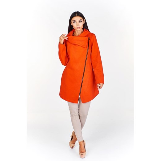 Kurtka FKU751 POMARAŃCZOWO-CZERWONY ze sklepu fokus.pl w kategorii Płaszcze damskie - zdjęcie 186616344