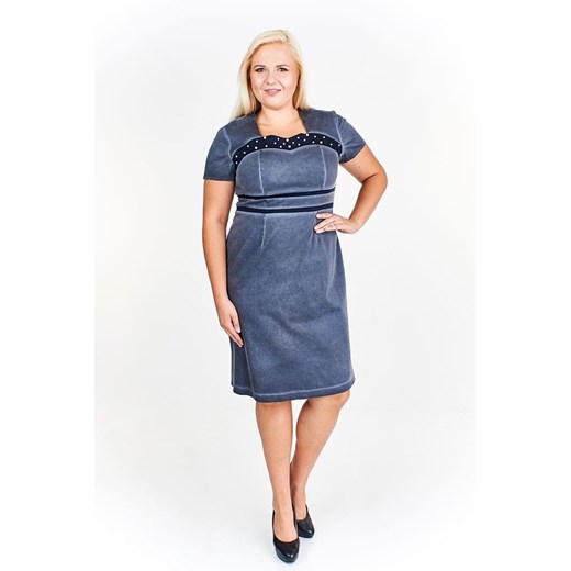 Sukienka FSU944 CZARNY jeans ze sklepu fokus.pl w kategorii Sukienki - zdjęcie 186616613