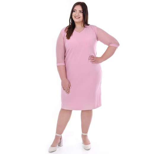 Sukienka FSU1075 RÓŻOWY ze sklepu fokus.pl w kategorii Sukienki - zdjęcie 186616843