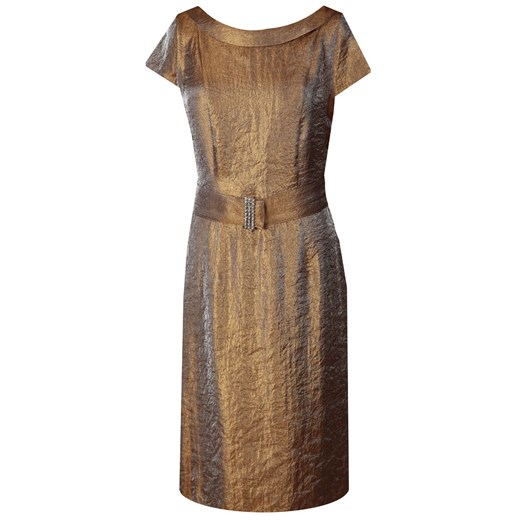 Sukienka FSU199 STARE ZŁOTO + srebrna nić ze sklepu fokus.pl w kategorii Sukienki - zdjęcie 186617023