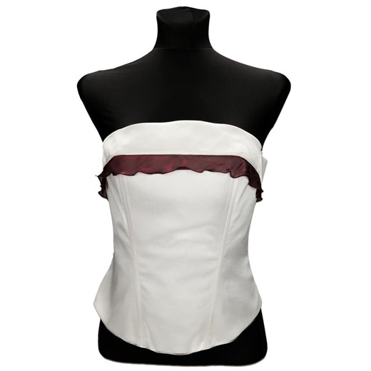 Gorset FGR006 BIAŁY + BURGUNDOWY ze sklepu fokus.pl w kategorii Bluzki damskie - zdjęcie 186617344