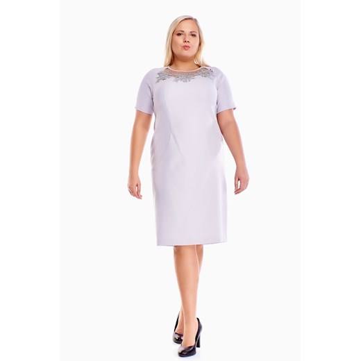 Sukienka FSU1014 SZARY JASNY ze sklepu fokus.pl w kategorii Sukienki - zdjęcie 186617453