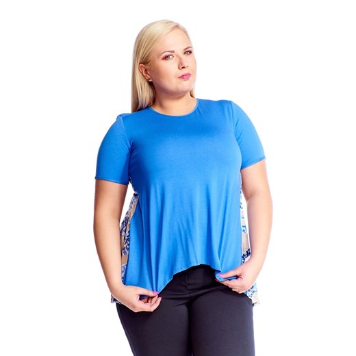 Tunika FTU611 BEŻOWY+NIEBIESKI ze sklepu fokus.pl w kategorii Bluzki damskie - zdjęcie 186617553