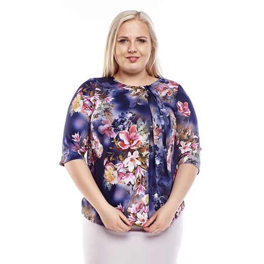 Bluzka FBZ1035 GRANATOWY magnolia ze sklepu fokus.pl w kategorii Bluzki damskie - zdjęcie 186617863