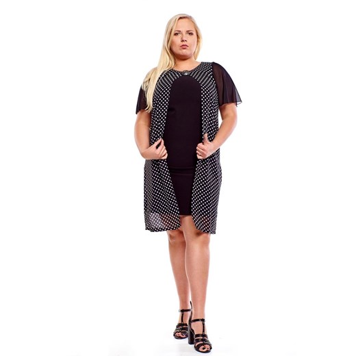 Sukienka FSU1002 CZARNY + BIAŁY kropki ze sklepu fokus.pl w kategorii Sukienki - zdjęcie 186617914