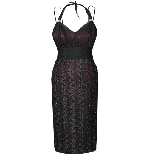 Sukienka FSU169 CZARNY + RUBINOWY ze sklepu fokus.pl w kategorii Sukienki - zdjęcie 186618000