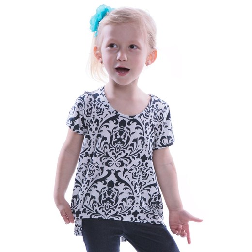 Tunika FTU744 BIAŁY + GRANATOWY ze sklepu fokus.pl w kategorii Bluzki dziewczęce - zdjęcie 186618010