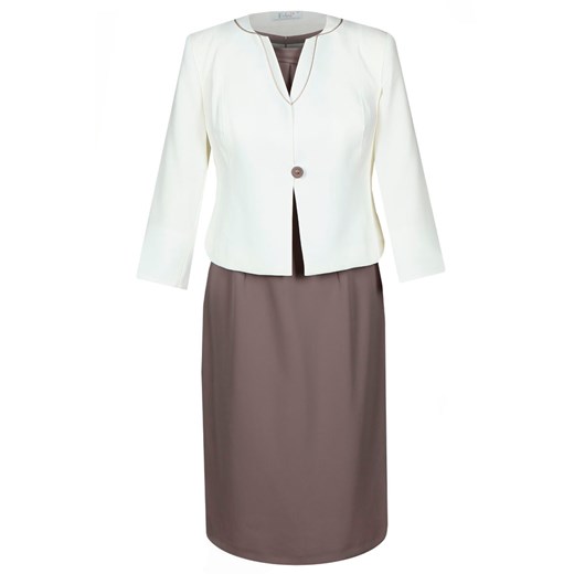 Żakiet FZA910 EKRI + BEŻOWY CIEMNY ze sklepu fokus.pl w kategorii Marynarki damskie - zdjęcie 186618201