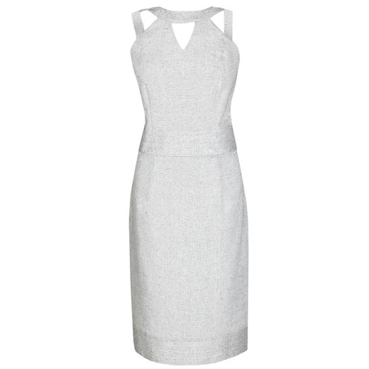 Sukienka FSU673 SZARY JASNY + SREBRNO-CZARNA NIĆ ze sklepu fokus.pl w kategorii Sukienki - zdjęcie 186618260