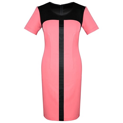 Sukienka FSU646 KORALOWY +  CZARNY ze sklepu fokus.pl w kategorii Sukienki - zdjęcie 186618351