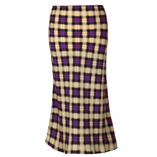 Spódnica FSP771 BEŻOWY + ŚLIWKOWY kratka ze sklepu fokus.pl w kategorii Spódnice - zdjęcie 186618452