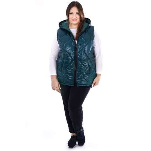 Kurtka FKU1090 ZIELINY CIEMNY ze sklepu fokus.pl w kategorii Kamizelki damskie - zdjęcie 186618453