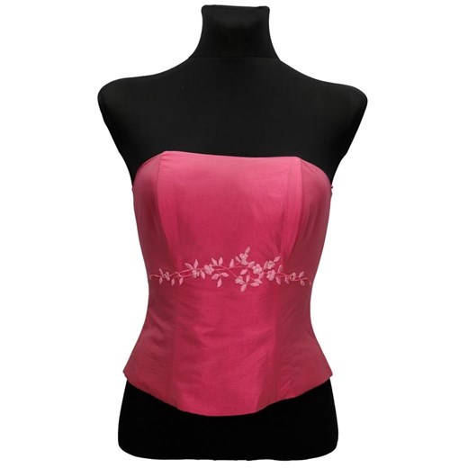 Gorset FGR042 AMARANTOWY ŚREDNI  tafta ze sklepu fokus.pl w kategorii Bluzki damskie - zdjęcie 186618691