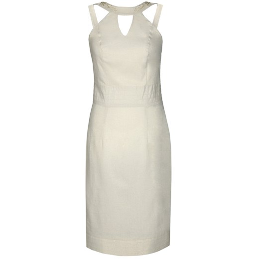 Sukienka FSU673 EKRI + ZŁOTA NIĆ ze sklepu fokus.pl w kategorii Sukienki - zdjęcie 186618851