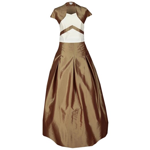 Sukienka FSU083 ZŁOTO STARE + EKRI ze sklepu fokus.pl w kategorii Sukienki - zdjęcie 186618961