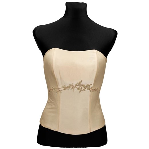 Gorset FGR042 BEŻOWY JASNY tafta ze sklepu fokus.pl w kategorii Bluzki damskie - zdjęcie 186619983