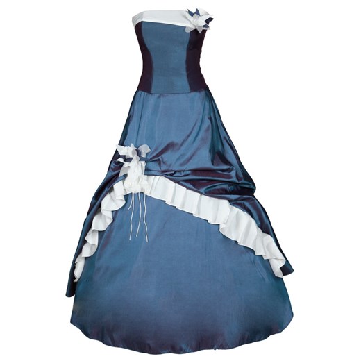 Sukienka FSU074 NIEBIESKI MORSKI   EKRI ze sklepu fokus.pl w kategorii Sukienki - zdjęcie 186620390