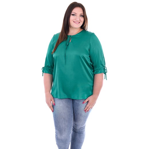Bluzka FBZ1034 ZIELONY gładki ze sklepu fokus.pl w kategorii Bluzki damskie - zdjęcie 186620413